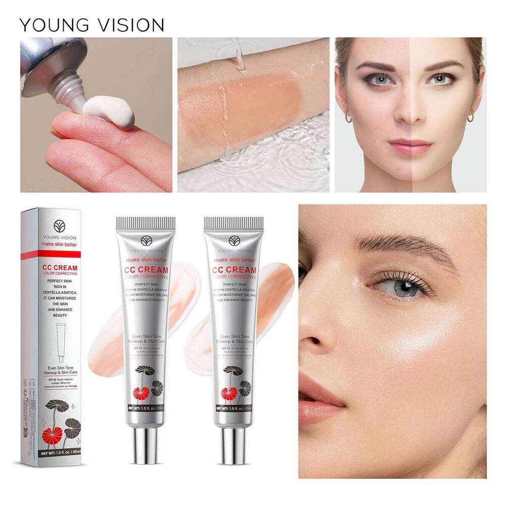 YOUNG VISION 2 Color Brightening CC Cream with Drop Puff for easy use as a makeup base and barrier cream. X250728