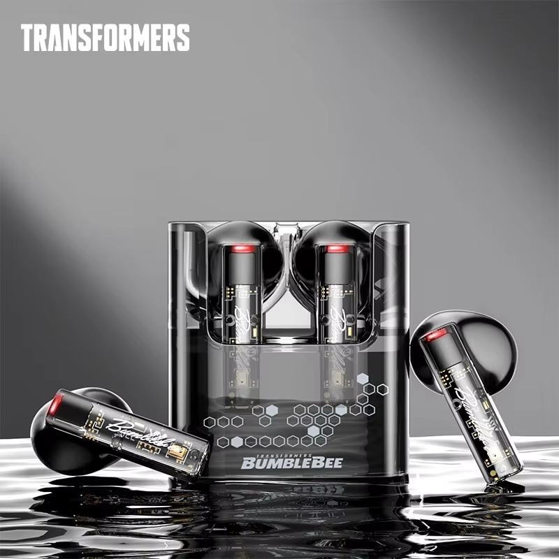 TRANSFORMERS TWS Transparent Gaming Earphones Music HD Call HiFi Sound Low Latency Headphones Fashion Bluetooth Earbuds TF-T08