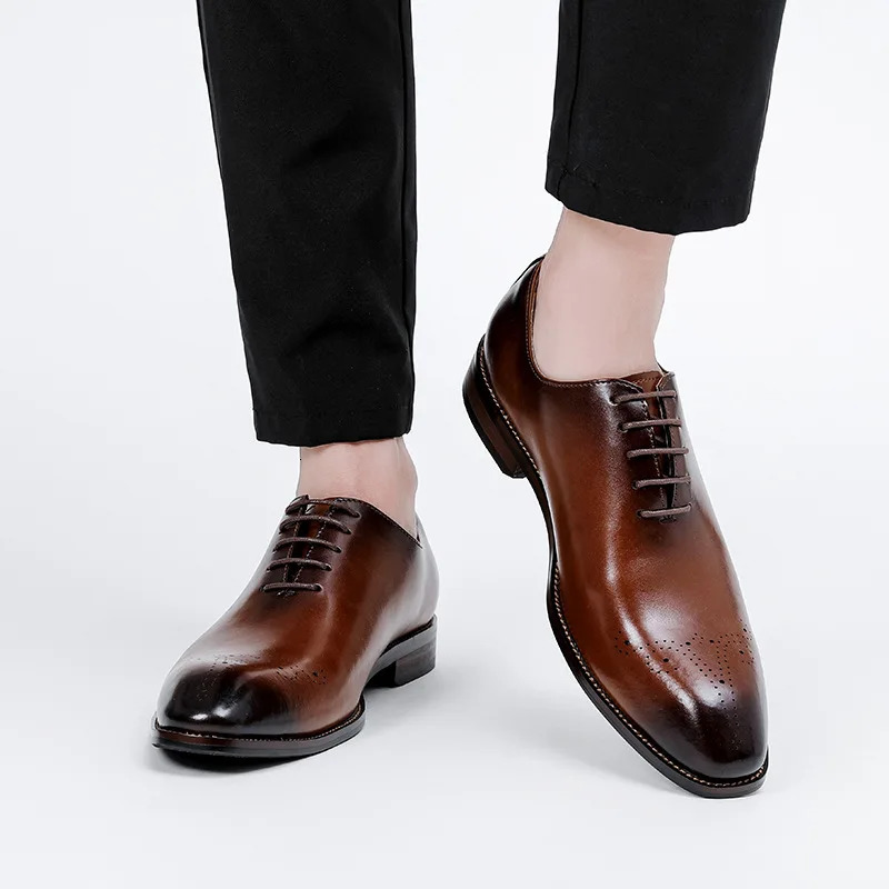 Retro Mens Wedding Oxfords Shoes Handmade Quality Pu Leather 2025 Autumn Elegant Black Formal Social Party Shoes Man Size 45 250723