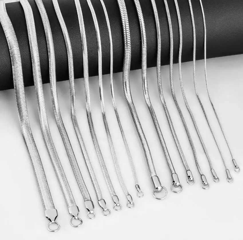 1.5-6mm Width Stainless Steel Flat Snake Chain Necklace Waterproof Snake Chain for Men and Women Gift Necklace Jewelry Dropship XJ250708