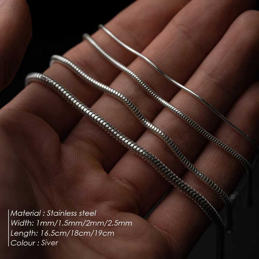 emanco Hot Sale Silver Color Stainless Steel Snake Chain Bracelet Fashion Jewelry For Men Women Minimalist Gifts Wholesale W250728