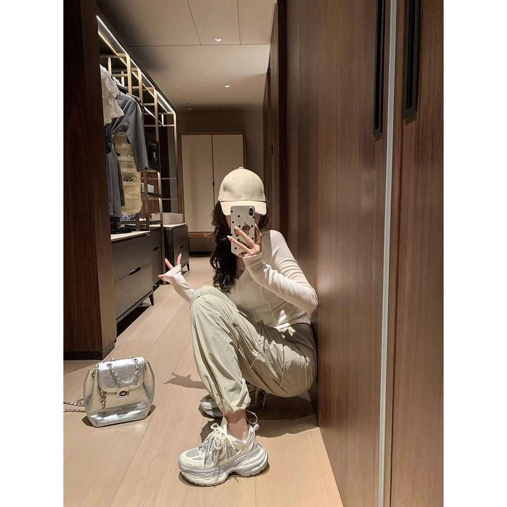 Su Yinyin Summer New Dad for Women 2025 College Style Thick-Soled Sneakers Mesh Breathable Casual Shoes Versatile