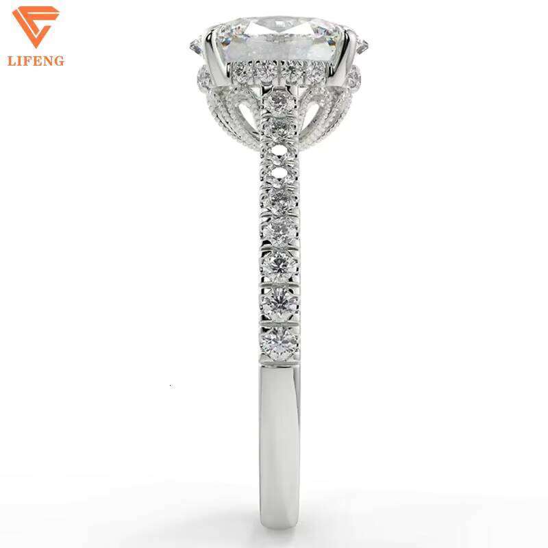 Custom 1ct 2ct Lab Grown Dia Engagement Ring IGI Certified Oval Cut Solid Gold Rings for Women