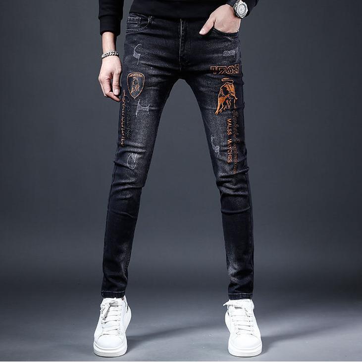 hot free shipping designer pants for man Slim fit small foot casual style