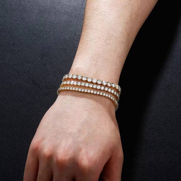 RTS 2.5 mm to 6 mm Wide Tennis Chain VVS D GRA Moissanite Diamond Chain Hip Hop Fine Jewelry Bracelets and Necklaces