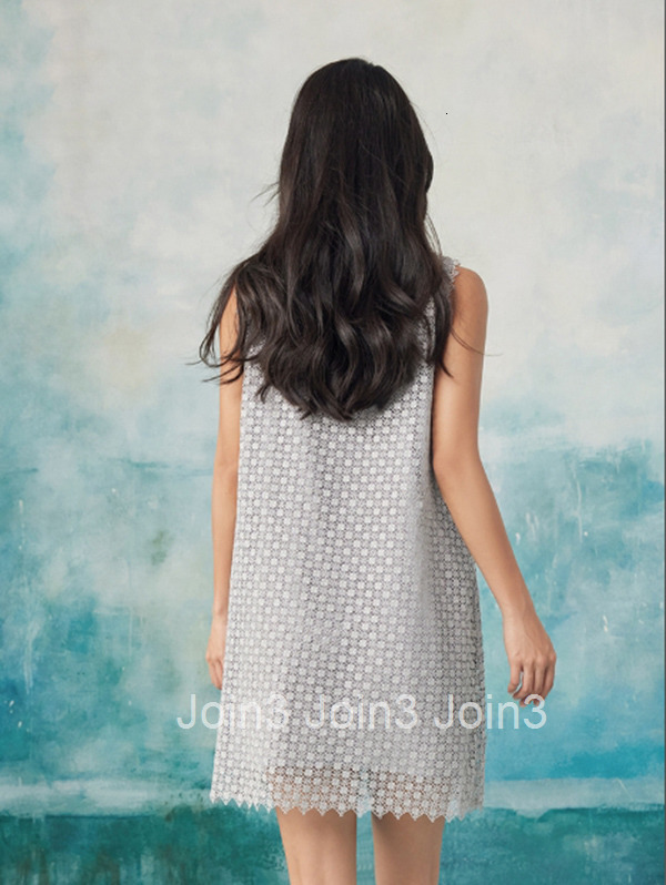 Summer New Line High-Waisted Short Skirt with Double Side Pockets Elegant Lace Dress 6783