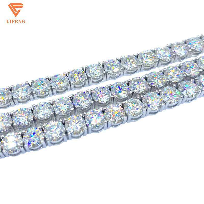 Pass Tester D Color Ice Out Necklace Sier Dia 6mm Vvs Moissanite Tennis Chain Hip Hop Jewelry