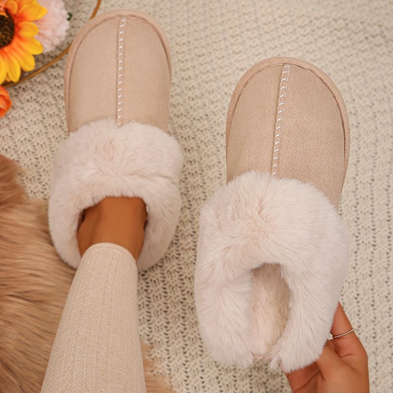 boots Closed Toe Warm Cotton Slippers Women Faux Fur Thicken Plush Winter Home free shipping shoes Woman Lightweight Casual Indoor Slides Female
