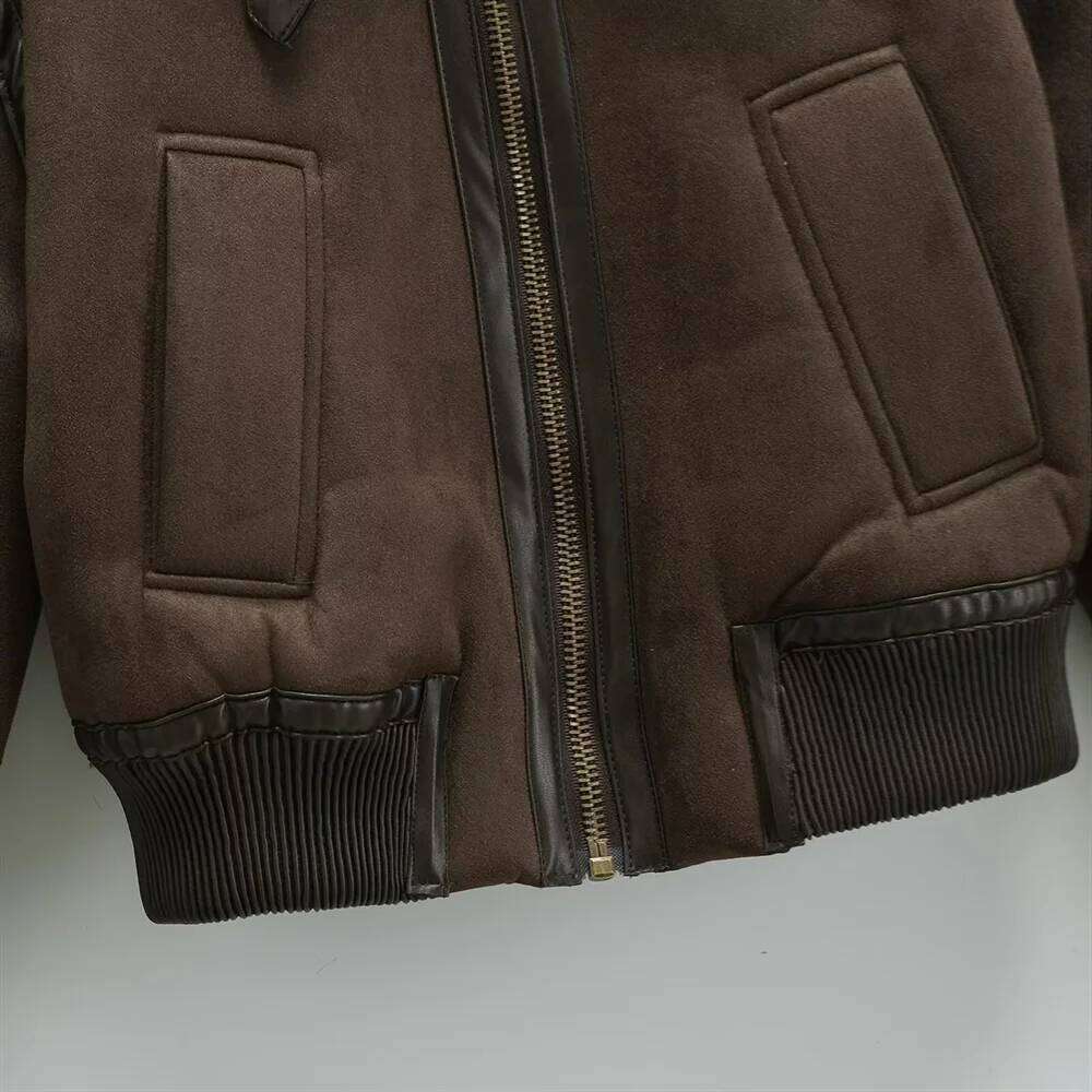 2024 Women's Autumn And Winter New Fur Effect Double-Sided Coat Motorcycle Jacket Short Lapel