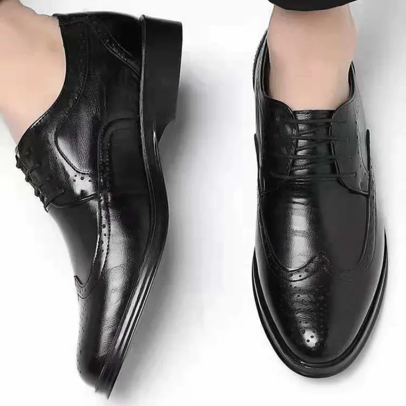 Social Shoe Male Breathable In Summer Official Pointed Toe Mens Formal Shoes Liquidation Gentleman Legitimate Leather 250723