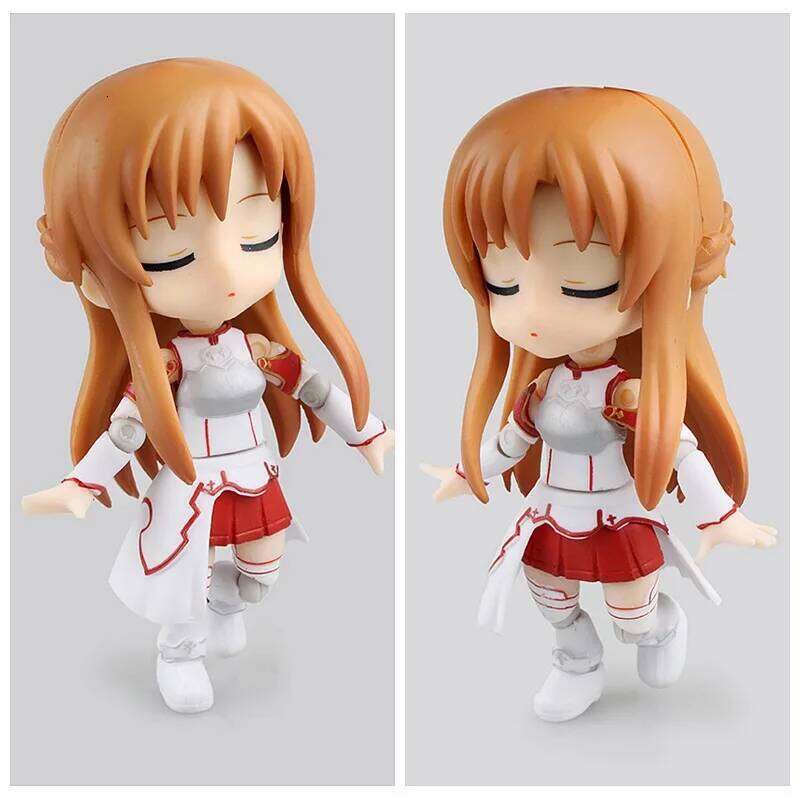 11CM Anime Sword Art Online Asuna Cu Poche (#17) Model Toy Gift Collection Action Figure Replacement Face PVC Doll