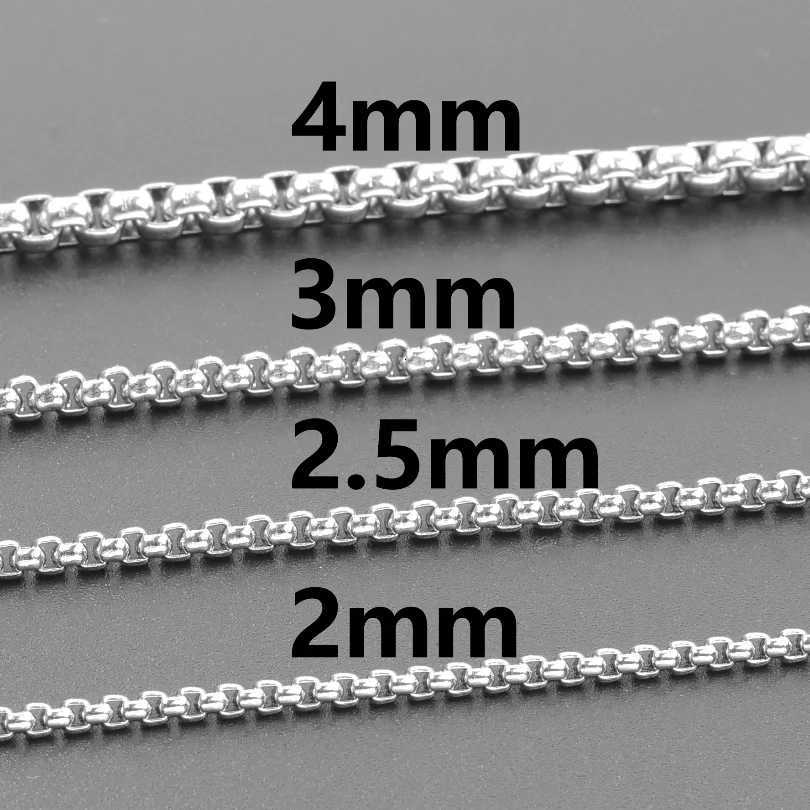 2/2.5/3/4mm Silver Color Stainless Steel Box Chain Necklaces For Women Men Accessories 45/50/60/70/90cm Necklaces Jewelry XJ250708