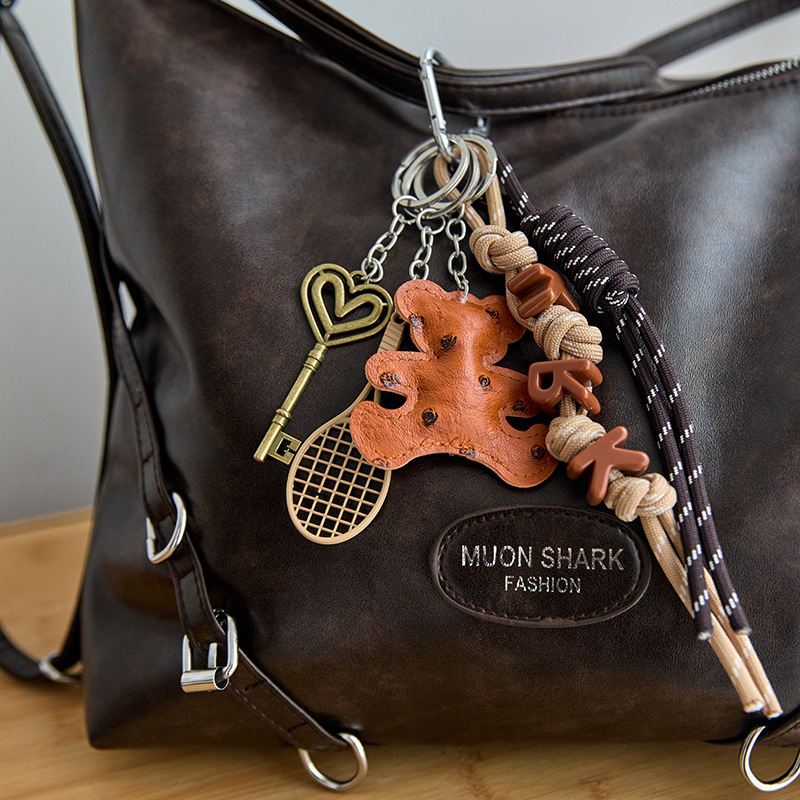 Milad Leather Heart Cross Pendant Necklace for Women Long Tassel Sweater Chain Design Sweet Cool Neck Chain