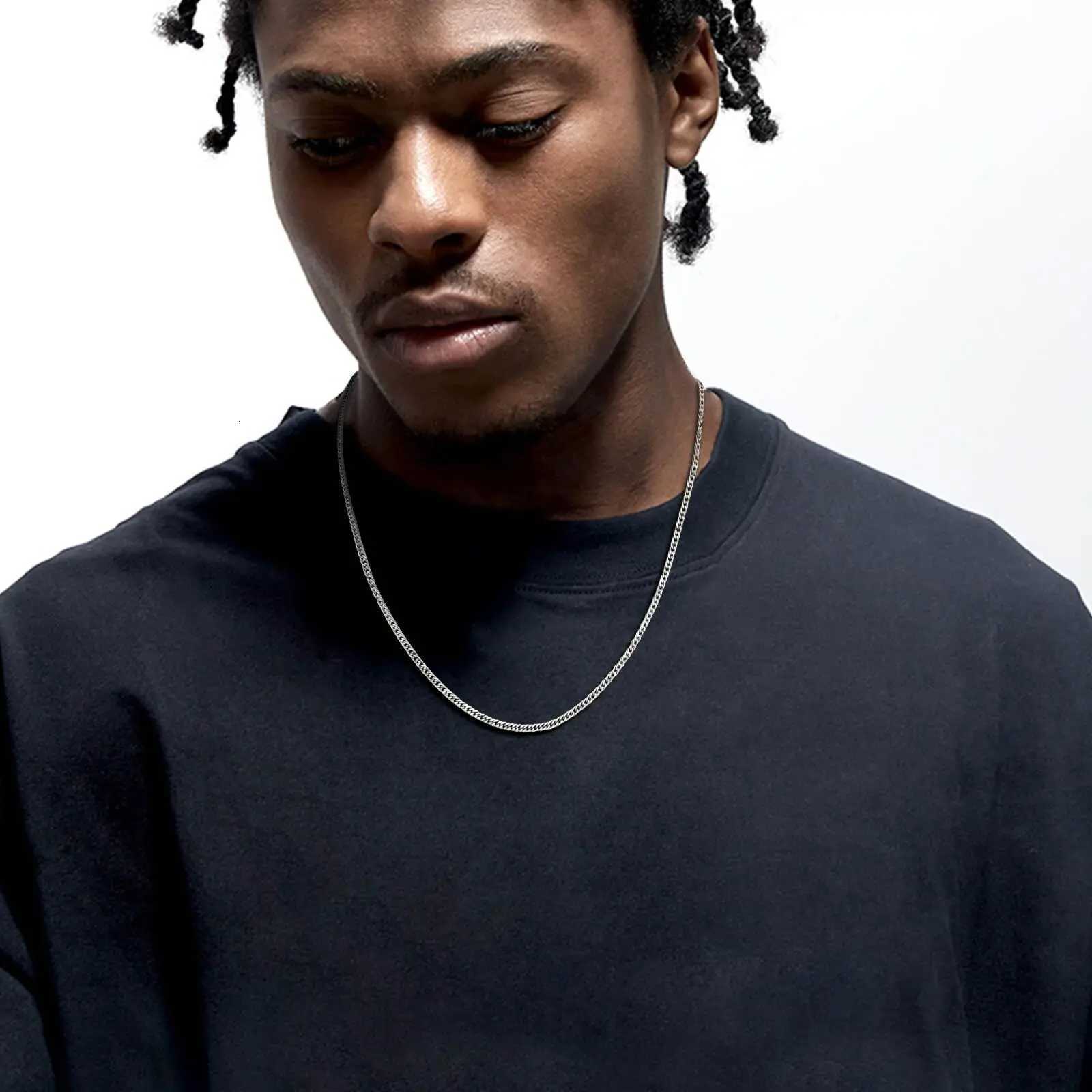 Vnox Cuban Chain Necklace for Men 45cm 60cm 70cm Length Option Vintage Metal Collar Punk Stainless Steel Curb Link Chain Chokers XJ250708