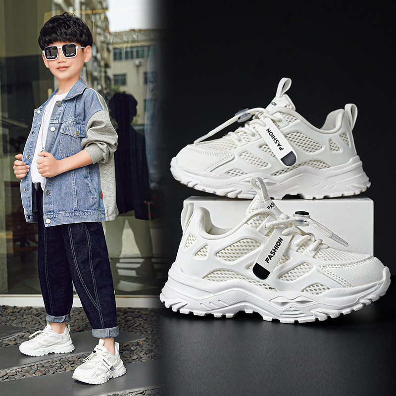 National Trend Sports Spring Summer New Mesh Children's Running Breathable Boys and Girls Student Shoes