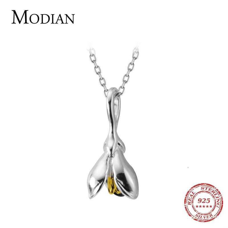 Magnolia Flower Pendant Necklace Sterling Silver 925 Floral Jewelry for Women Adjustable Length Z250910