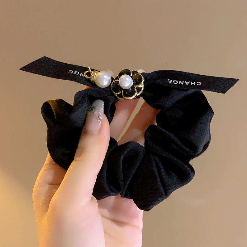 Black Hair Tie for Women Elastic Hair Band Simple High Elasticity Durable Hair Accessory 250728
