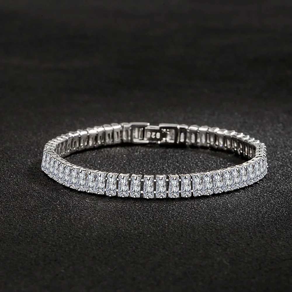925 Sterling Silver Bracelet Elegant Zircon Crystal Fine Jewelry For Women Girl Engagement Wedding Glamor 18CM W250728