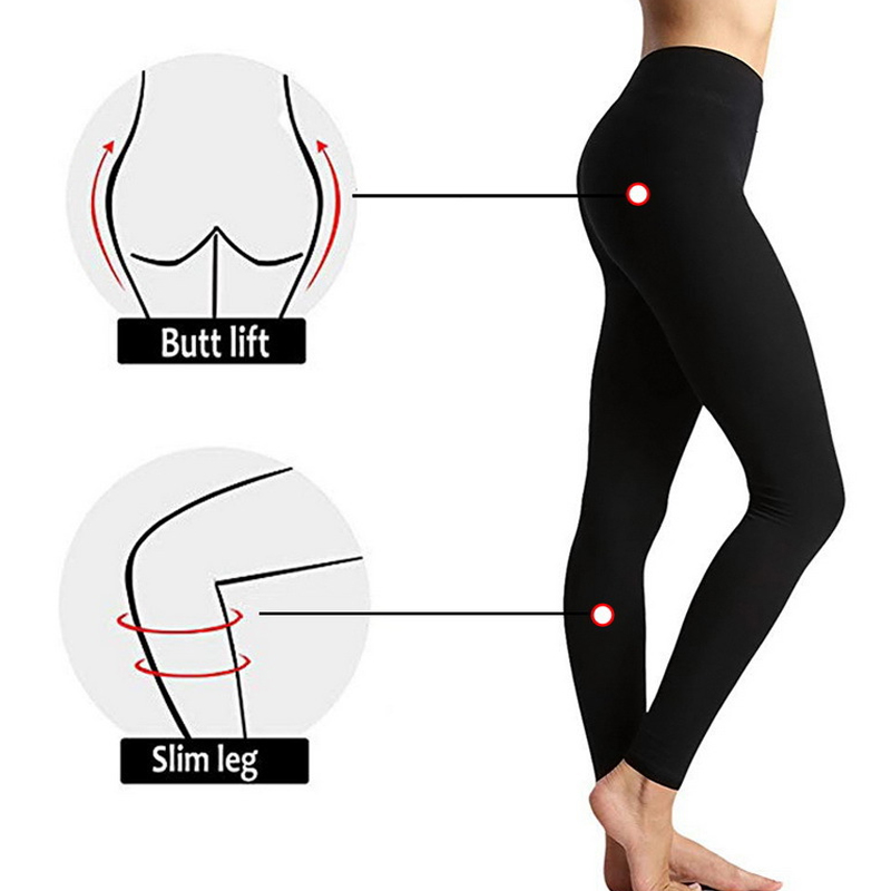 European and American winter plus-size women's leggings with thick fleece lining, pure color, slim-fit, tight-fitting yoga pants