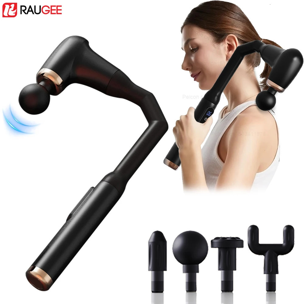 Fascia Gun Portable Massage Deep Tissue With Extended Handle UShaped Back Massager Body for Neck Shoulder Leg 250714