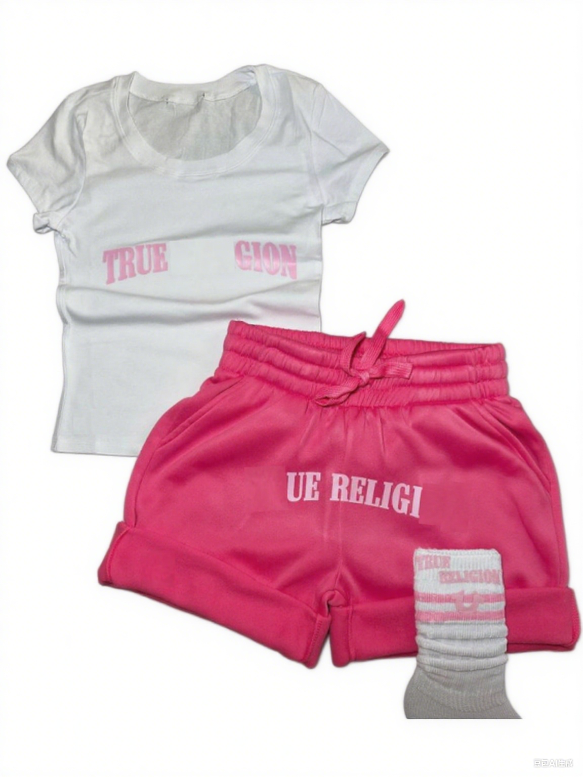 Women's T Shirts American Printed Sportswear Set With Letters Short Sleeves Shorts And A Casual Two-piece