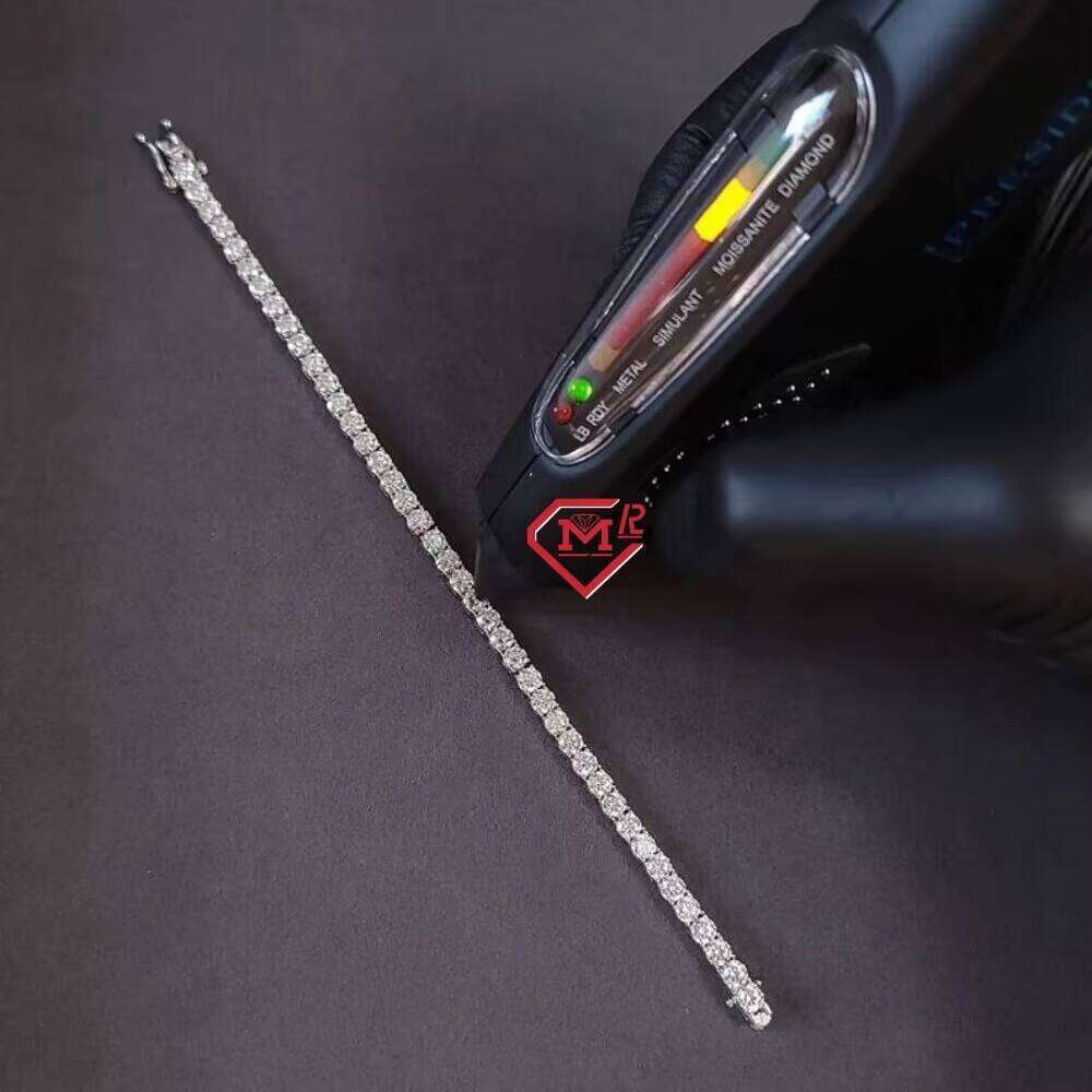 Hip Hop 4mm Iced Out Sterling Sier VVS Dia Moissanite Tennis Bracelet