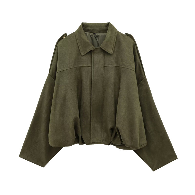 Free shipping designer spring new fashionable versatile jacket jacket for womens casual loose collared retro shirt