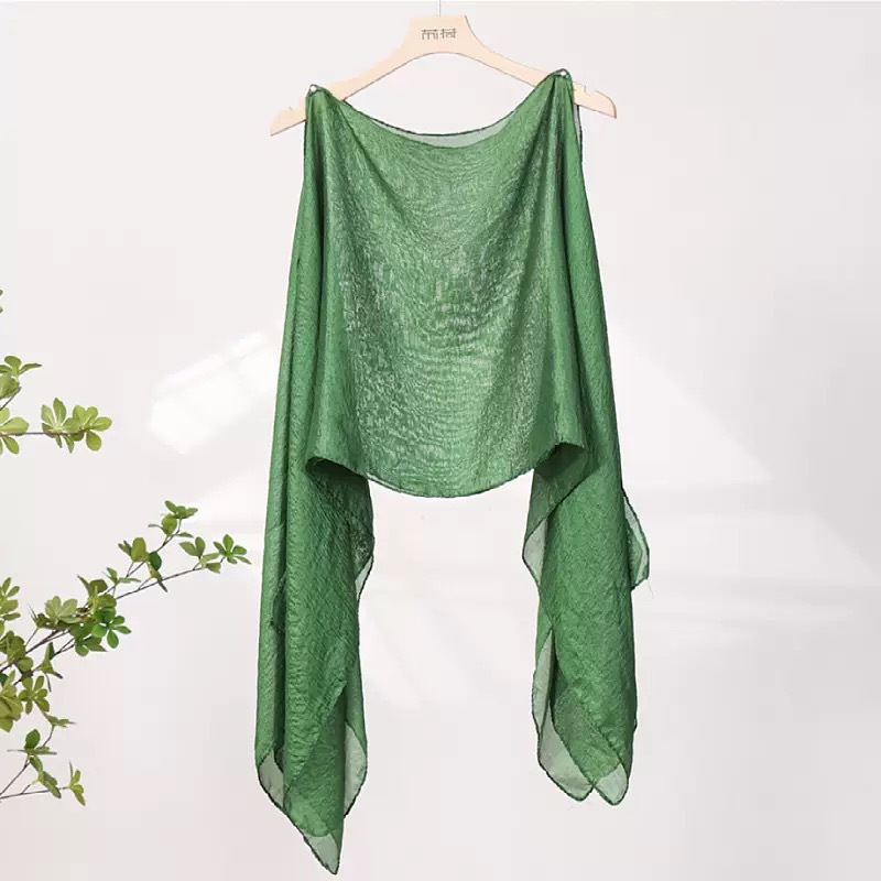 K1502 Summer new style Xilisha pure color shawl women's thin breathable outer wear all-match pullover sunscreen scarf travel photography