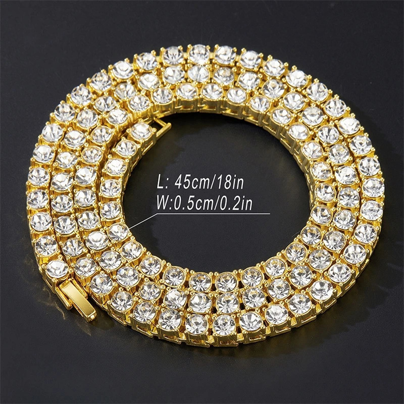 Classical 3/4/5MM Tennis Chain Iced Out Bracelet Necklace Men Fashion Hip-Hop Jewelry Women 8/16/18/20/24inch Choker Gift 250722