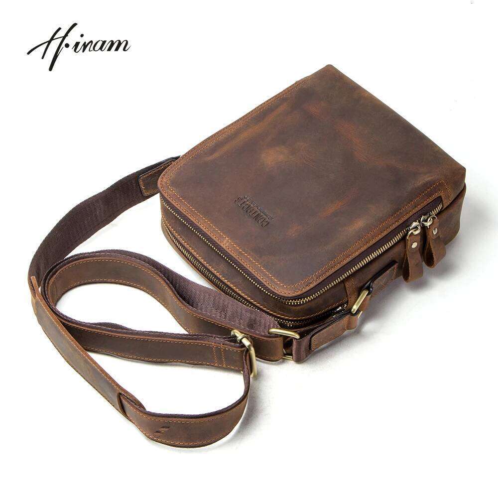 Contacts Genuine Leather Vintage Men's Crossbody Brand Messenger Bags For Male Shoulder Sling Bag bolso hombre
