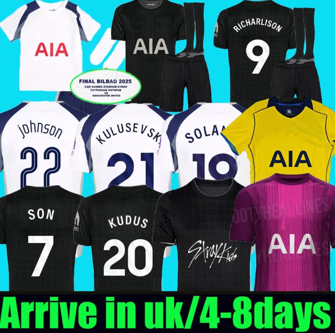 25 26 SON RICHARLISON FINAL Soccer Jerseys Limited Edition Kudus 2025 2026 AWAY black Football shirt VICARIO KULUSEVSKI SOLANKE fans players Men KIDS