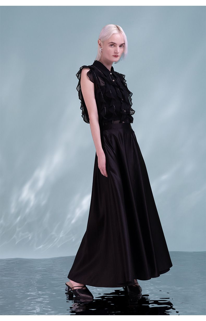 Women's Satin High Waisted Maxi Skirts A Line Long Flowy Ankle Length Skirts Cocktail Formal Night Out Wears 6111548