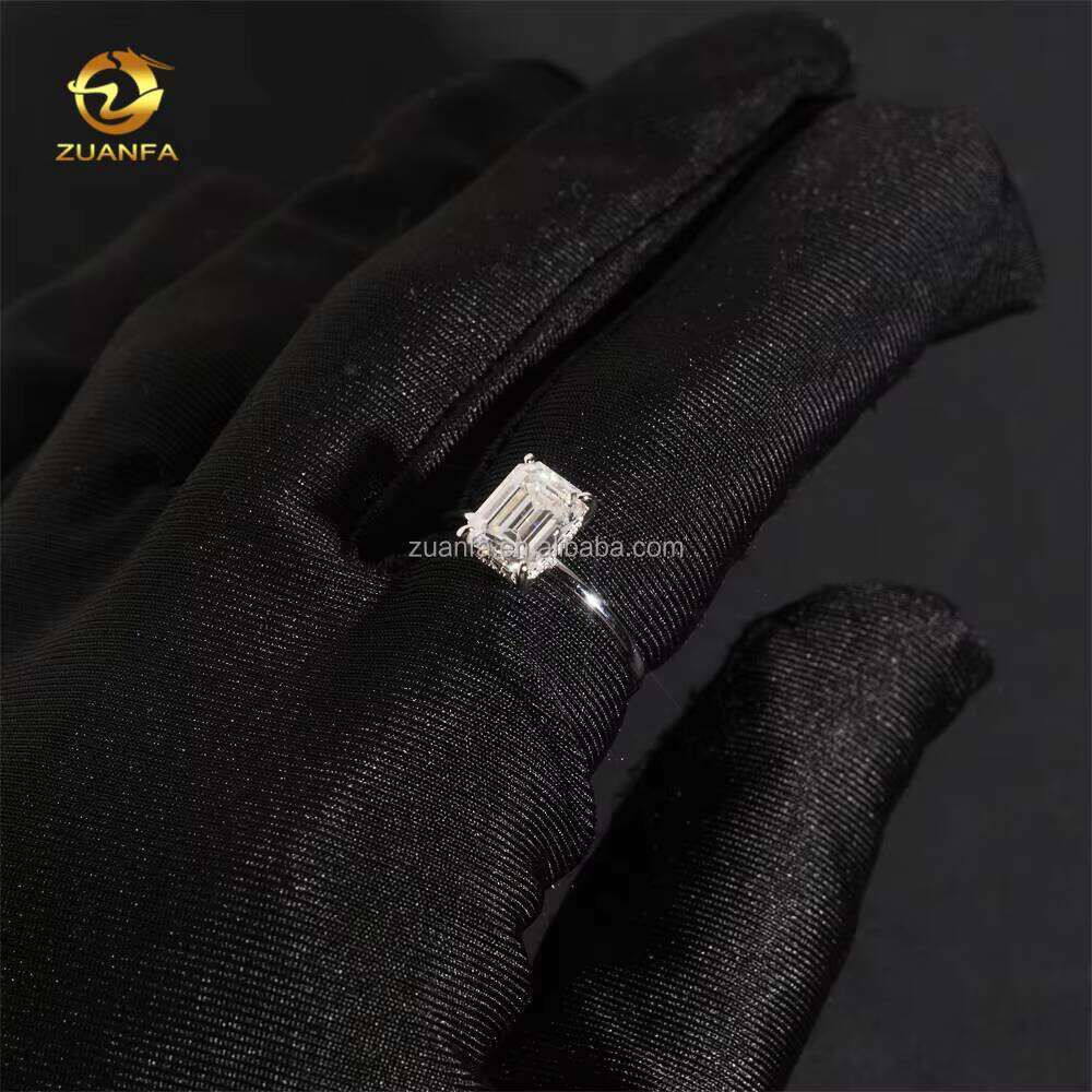Hidden Halo Elegant Bride Wedding Jewelry Silver Emerald Diaspore Engagement Ring for Women with GRA Certificate