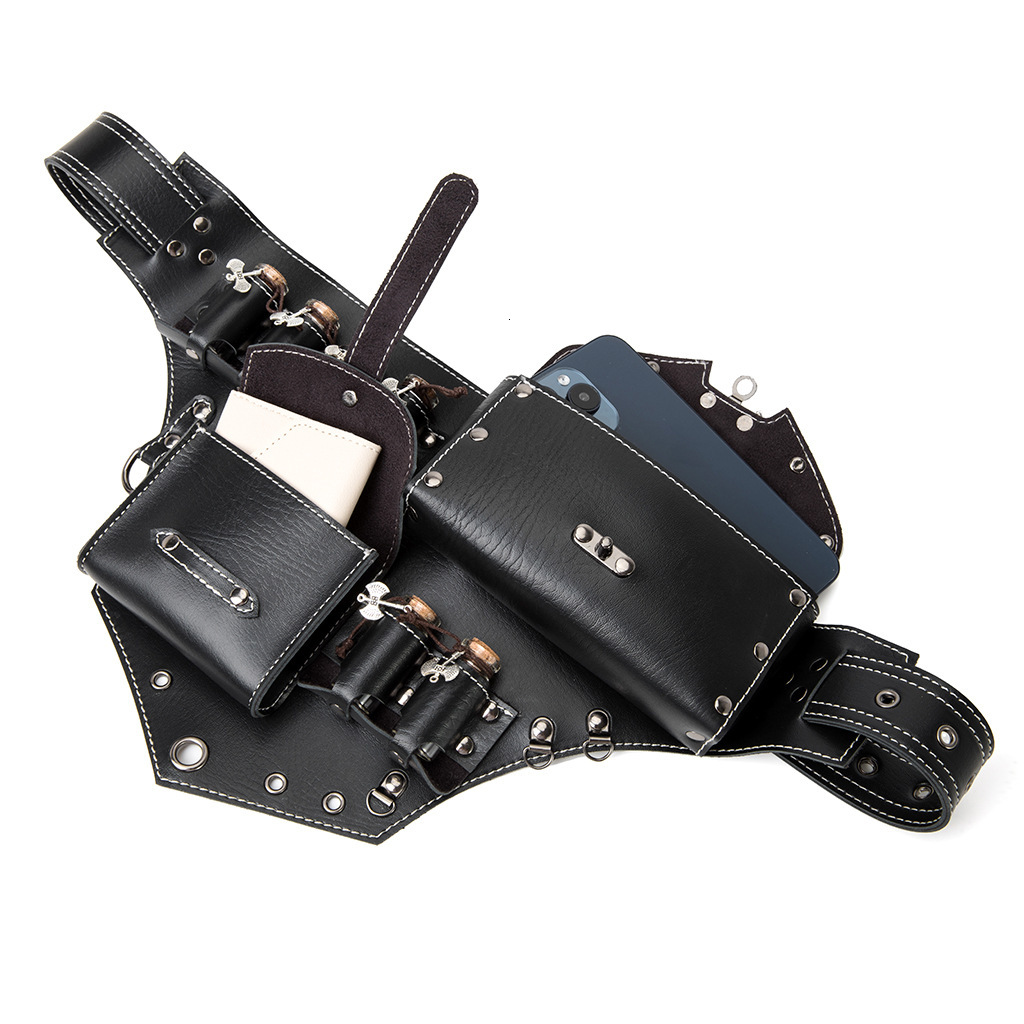 Medieval Style Bag for Women, Steampunk PU Leather Coin Purse, Decorative Waist Bag, Black ddmymoon