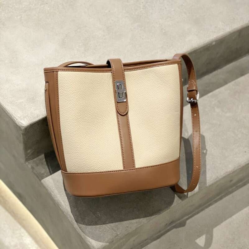 High-End First Layer Cowhide Underarm New Trendy Versatile Single Shoulder Crossbody Bucket Bag designer bag B5