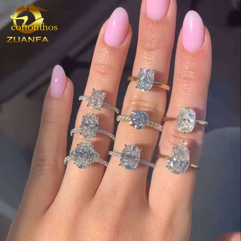 Custom 10K 14K Solid White Gold IGI Certified CVD HPHT Lab Grown Dia Engagement Ring Jewelry