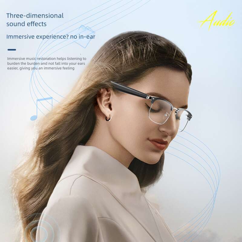 Designer Sunglasses New Smart Bluetooth Yj005k Metal Frame Business Music Call Casual Anti-Blue Light Flat Glasses