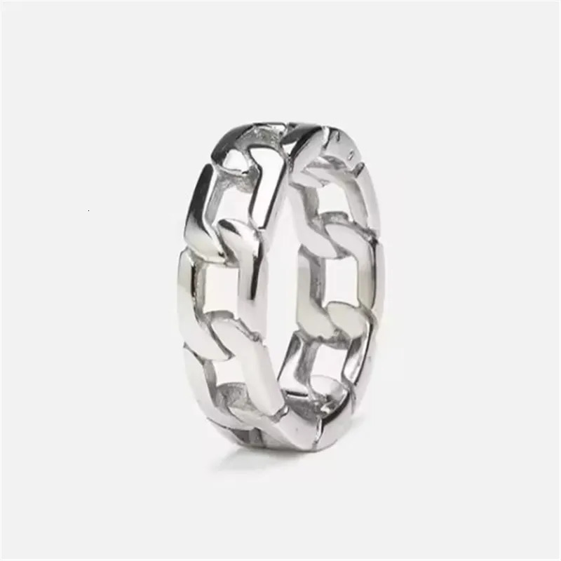 Hollow Out Chain Ring 316L Stainelss Steel Jewelry Punk Style Men Women Fashion Ring 250723