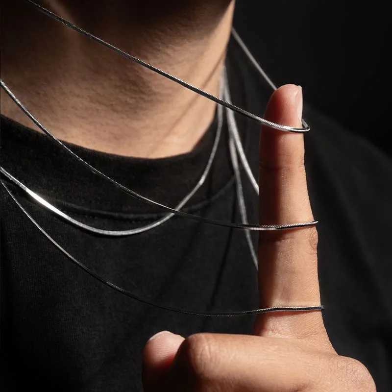1Pcs Punk Hip-hop Snake Link Chain Stainless Steel Necklace for Men Women Silver Color Male Jewelry Gifts Chains for Men XJ250708