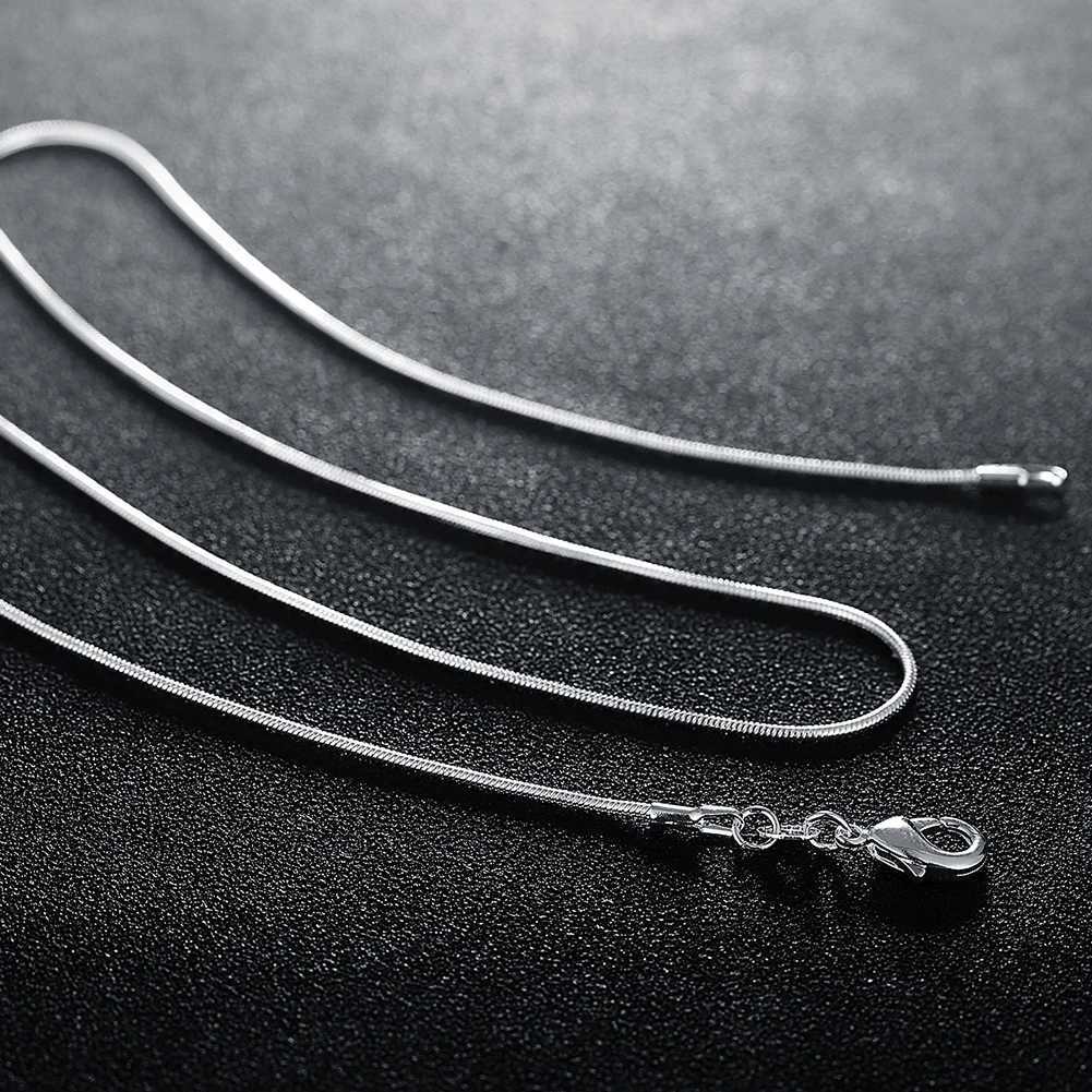 10PCS LOT Wholesale 925 Sterling Silver 16/18/20/22/24/26/28/30 Inch 1mm Snake Chain Necklace For Women Men Fashion Jewelry XJ250708
