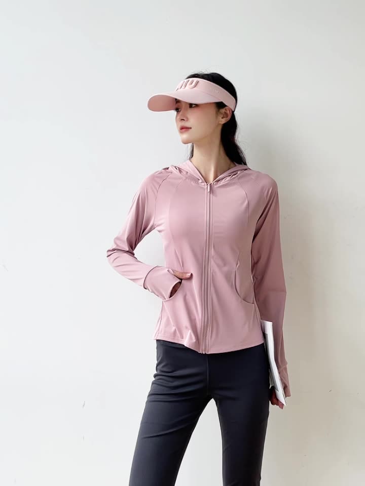Women's summer outdoor ice silk long-sleeved sunscreen clothing