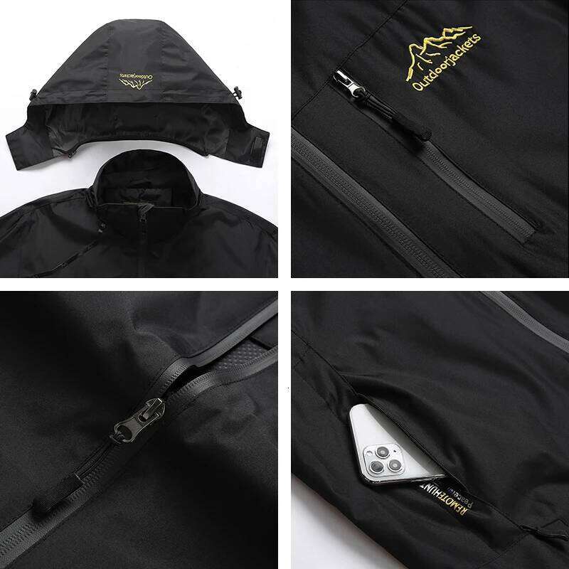 Men's Waterproof Hiking Jacket Autumn Men Large Size Windproof Windbreaker Outdoor Camping Hunting Running Fishing Sports Coats
