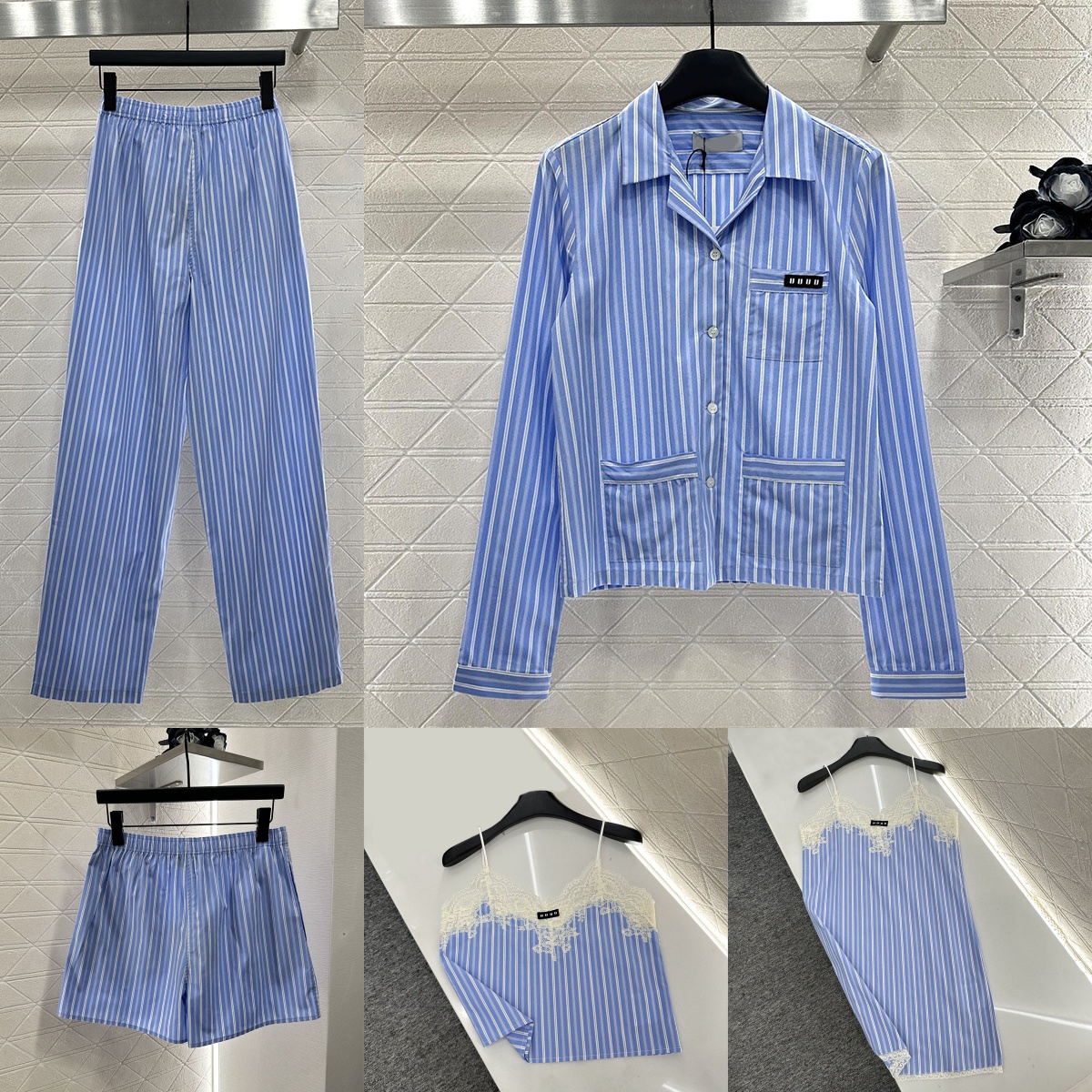 Designer Women Striped Blouses Sexy Party Lace Camis Luxury Holiday Beach Sling Mini Dresses High Waist Elastic Street Casual Sweatpants Outdoor Sports Shorts