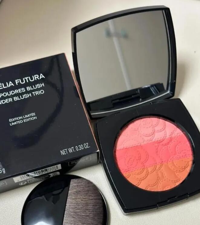 Camelia Futura Trio Pouders Blush Powder Blush Trio Contouring Powder 8.5g Flower Printed Blush Face Brand Makeup