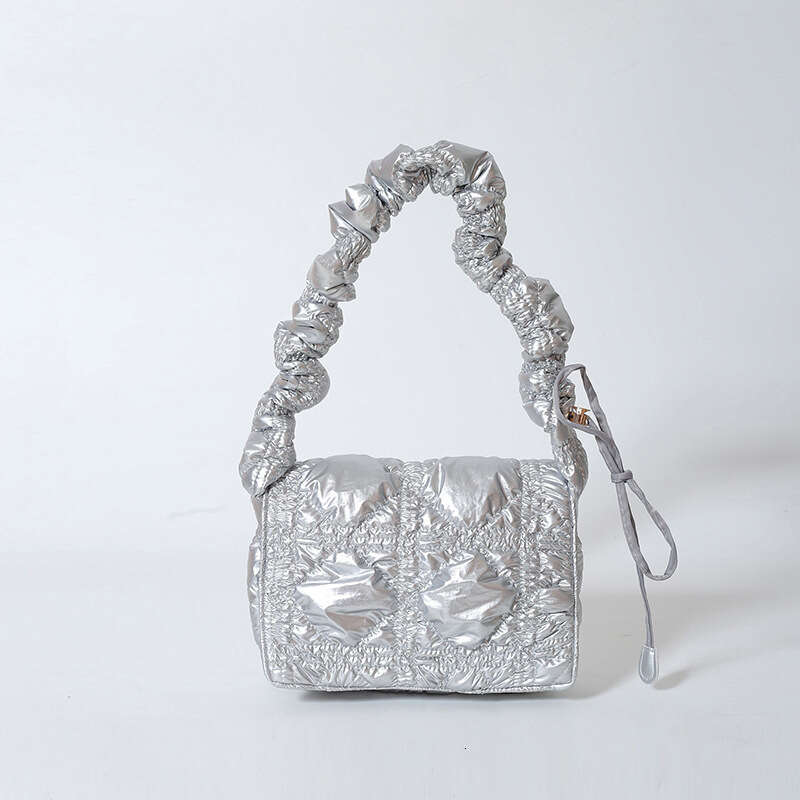 New Postman Bag Women's Cloud Bubble Down Bag Single Shoulder Underarm Bag Wrinkled Crossbody Bag Fashionable and Lightweight