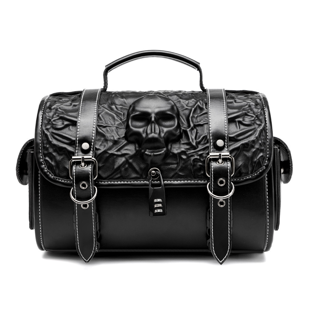Niche Design PU Waterproof Anti-theft Punk Style Motorcycle Saddlebag Harley Prince Cruise Modification Gear ddmymoon