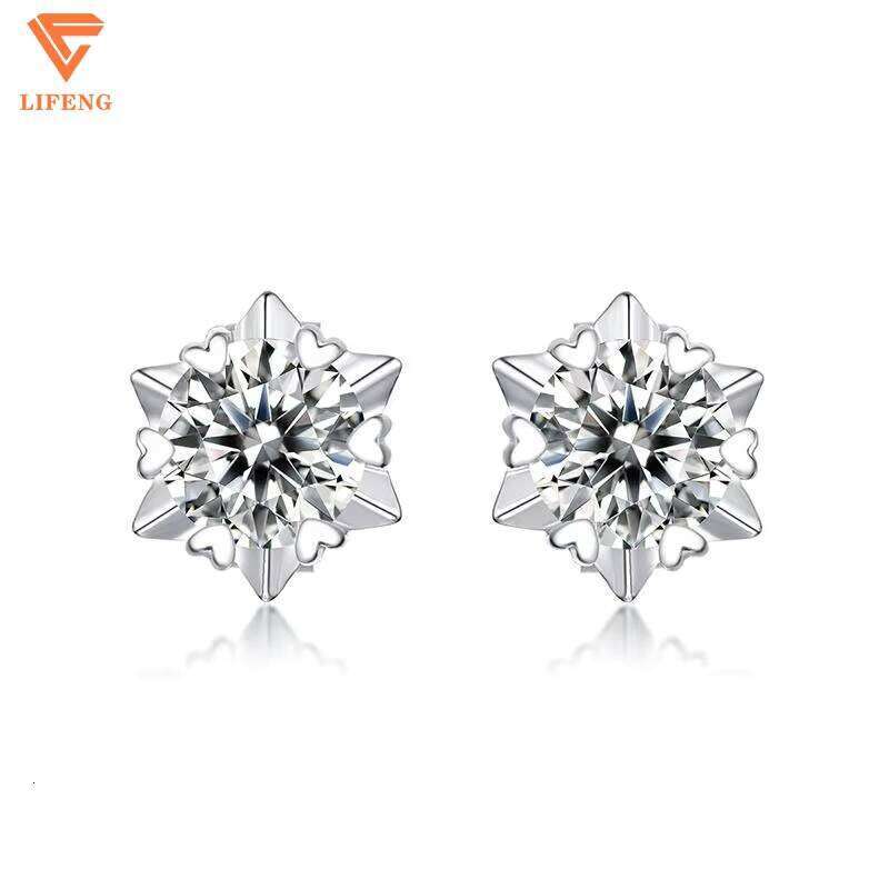 Trendy Sterling Sier Earrings With D VVS Moissanite & 1CT Dia Gold Plated Fashion Jewelry for Women Weddings Parties