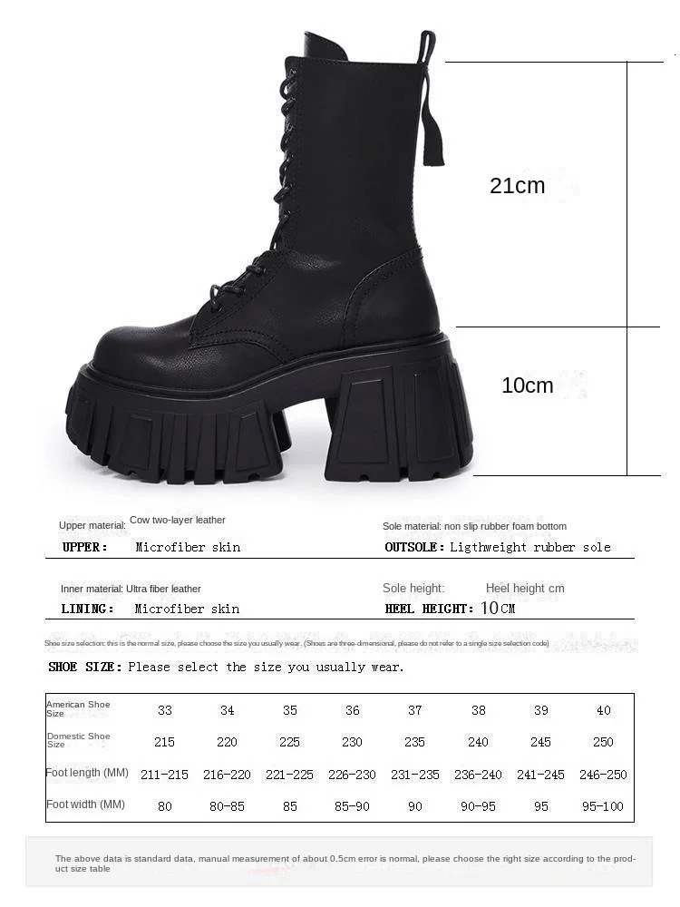 2025 Women Super High 10cm Thick-Soled British Style Punk Fashion Platform Thigh High Boots 250725