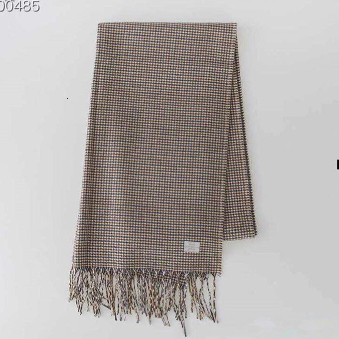 Korean Classic Colorful Small Houndstooth Plaid Tassel Thickened Scarf Neck Warmer Shawl for Women 250726