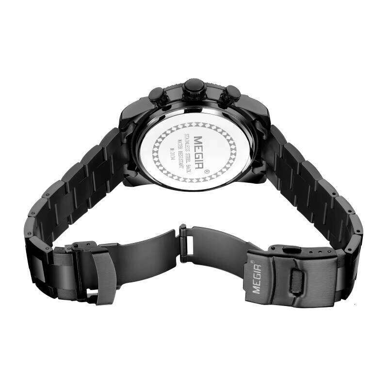 MEGIR Men's Business Chronograph Watch - 47mm Stainless Steel, Waterproof, Date - Professional Style Watch